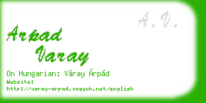arpad varay business card